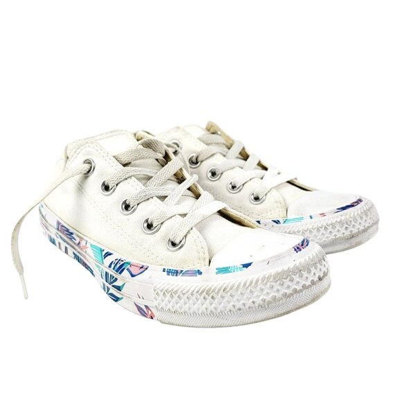 Converse White Canvas with tropical‎ sole - Size 5 - Picture 1 of 8